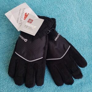 NWT Swiss Tech Black Gloves with 3M Thinsulate Insulation Technology Sz S